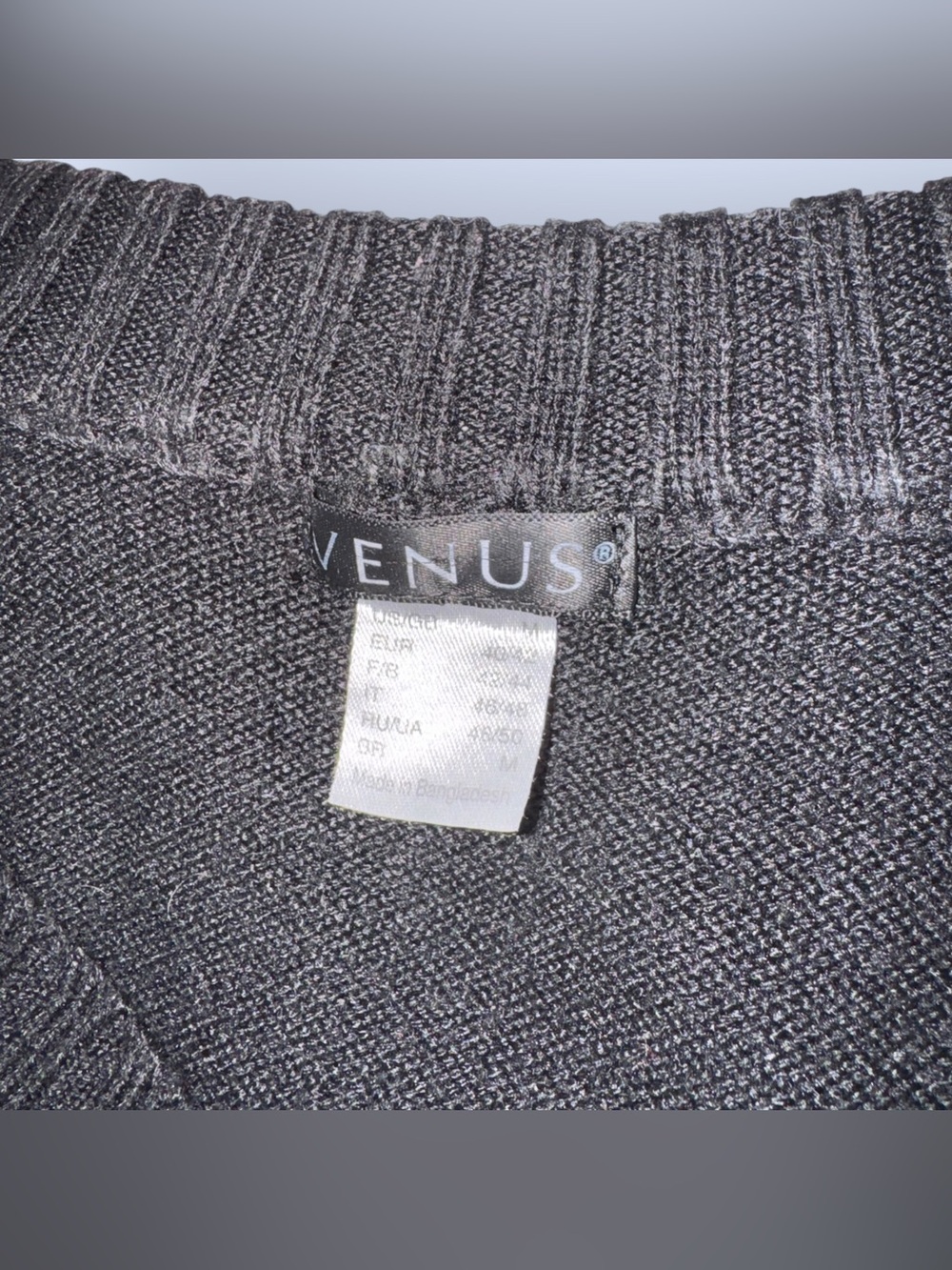 VENUS Black V-Neck Ribbed Hem Sweater - Picture 3 of 4
